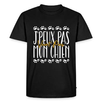 j'peux pas veut pas mon chien - T-shirt Premium bio Homme - noir - Devant - Nico (187cm)