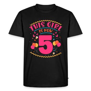 Cette fille a maintenant 5 | Thème Cupcake - T-shirt Premium bio Homme - noir - Devant - Nico (187cm)