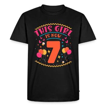 Cette fille a maintenant 7 | Thème Cupcake - T-shirt Premium bio Homme - noir - Devant - Nico (187cm)