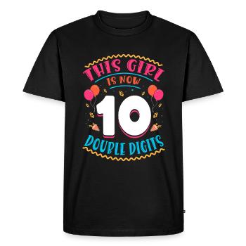 Cette fille a maintenant 10 | Thème Cupcake - T-shirt Premium bio Homme - noir - Devant - Nico (187cm)