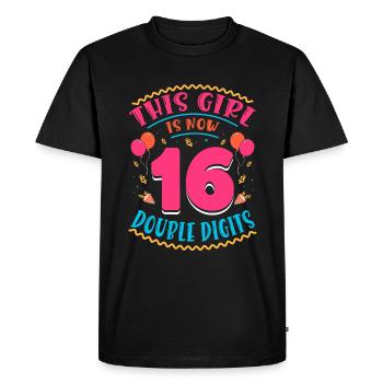 Cette fille a maintenant 16 | Thème Cupcake - T-shirt Premium bio Homme - noir - Devant - Nico (187cm)