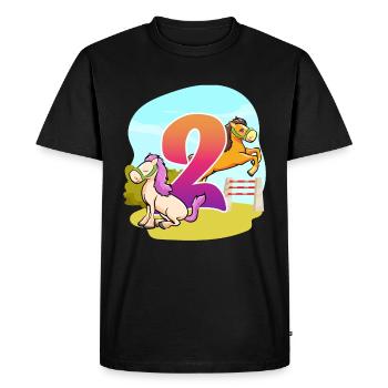 2nd Birthday Riding Horse-themed Two Party - Men's Premium Organic T-Shirt - black - Front - Nico (187cm)