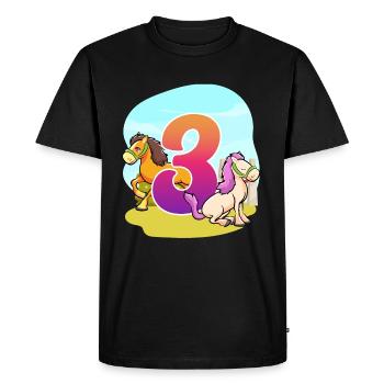 3rd Birthday Riding Horse Theme Three Party - Men's Premium Organic T-Shirt - black - Front - Nico (187cm)