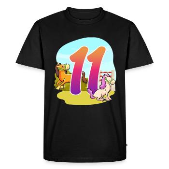 11ème anniversaire Équitation à cheval Thème Onze Fête - T-shirt Premium bio Homme - noir - Devant - Nico (187cm)