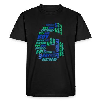 Anniversaire Garçon 6ème anniversaire | Garçons - T-shirt Premium bio Homme - noir - Devant - Nico (187cm)