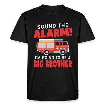 Appuyez sur l’alarme, je vais être un frère | - T-shirt Premium bio Homme - noir - Devant - Nico (187cm)
