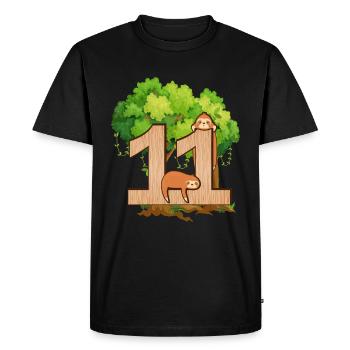 11th birthday | Sloth birthday | Sloth - Men's Premium Organic T-Shirt - black - Front - Nico (187cm)