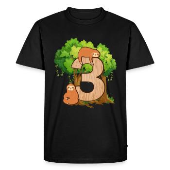 3ème anniversaire | | d’anniversaire de paresseux Paresse - T-shirt Premium bio Homme - noir - Devant - Nico (187cm)
