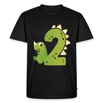 2ème anniversaire | | d’anniversaire de dinosaure - T-shirt Premium bio Homme - noir - Devant - Nico (187cm)