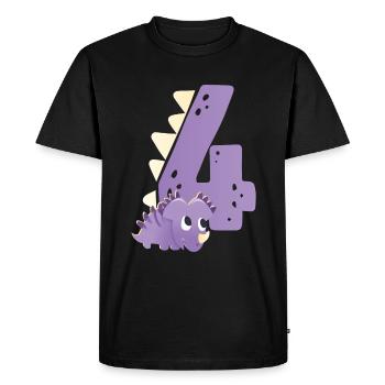 4ème anniversaire | | d’anniversaire de dinosaure - T-shirt Premium bio Homme - noir - Devant - Nico (187cm)