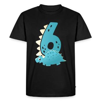 6ème anniversaire | | d’anniversaire de dinosaure - T-shirt Premium bio Homme - noir - Devant - Nico (187cm)