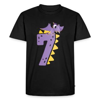 7e anniversaire | | d’anniversaire de dinosaure - T-shirt Premium bio Homme - noir - Devant - Nico (187cm)