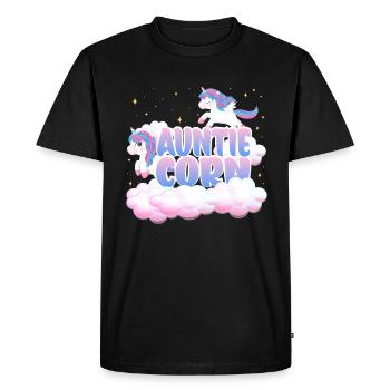 Tante Mais | | d’anniversaire de licorne Thème Licorne | - T-shirt Premium bio Homme - noir - Devant - Nico (187cm)