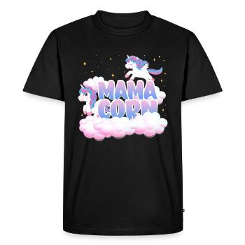Mama Corn | | d’anniversaire de licorne Thème Licorne | - T-shirt Premium bio Homme - noir - Devant - Nico (187cm)