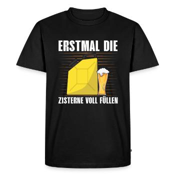 REMPLISSEZ D’ABORD LES AMATEURS DE BIÈRE DE CITERNE - T-shirt Premium bio Homme - noir - Devant - Nico (187cm)