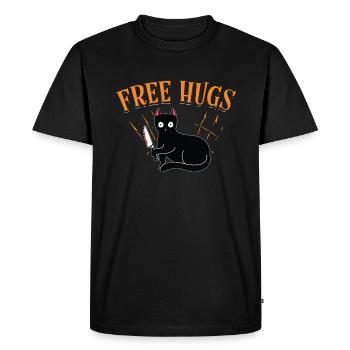 Câlins gratuits, chat d’horreur effrayant avec - T-shirt Premium bio Homme - noir - Devant - Nico (187cm)