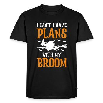 Je ne peux pas avoir de plans avec mon balai - T-shirt Premium bio Homme - noir - Devant - Nico (187cm)