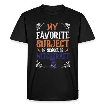 My favorite subject In School Is Witchcraft - Men's Premium Organic T-Shirt - black - Front - Nico (187cm)
