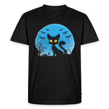 Spooky Shadow Pussycat Halloween Costumé Fête - T-shirt Premium bio Homme - noir - Devant - Nico (187cm)