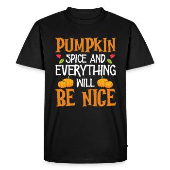 Épice de citrouille et tout sera bien costume d’Halloween - T-shirt Premium bio Homme - noir - Devant - Nico (187cm)
