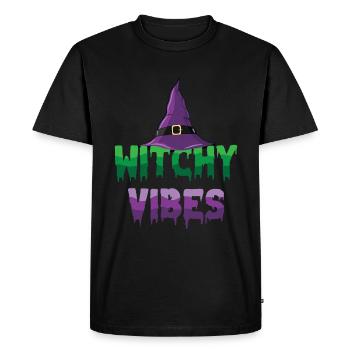 Witchy Vibes Wizard Witch Hat Halloween Costume - T-shirt Premium bio Homme - noir - Devant - Nico (187cm)