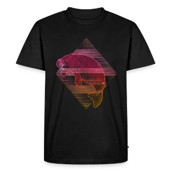 Seekuh - Manati - Männer Premium Bio T-Shirt - Schwarz - Vorne - Nico (187cm)