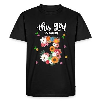 Cette fille est maintenant 3 fleurs colorées 3. - T-shirt Premium bio Homme - noir - Devant - Nico (187cm)