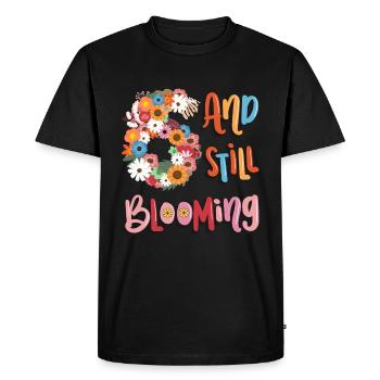 6 Et encore des filles fleuries 6. - T-shirt Premium bio Homme - noir - Devant - Nico (187cm)