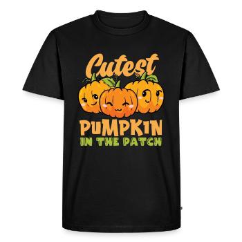 Citrouille la plus mignonne en costume d’Halloween - T-shirt Premium bio Homme - noir - Devant - Nico (187cm)