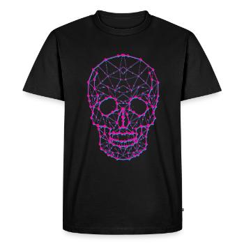 Polygon Skull - Men's Premium Organic T-Shirt - black - Front - Nico (187cm)