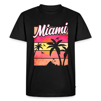 Miami Florida - Men's Premium Organic T-Shirt - black - Front - Nico (187cm)