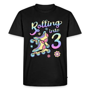 Rolling Into 3 Roller Skaters Skates 3rd year - Men's Premium Organic T-Shirt - black - Front - Nico (187cm)