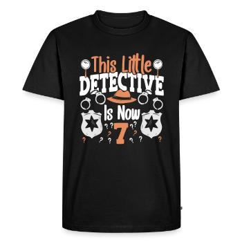 Ce petit détective a maintenant 7 ans, 7 ans - T-shirt Premium bio Homme - noir - Devant - Nico (187cm)