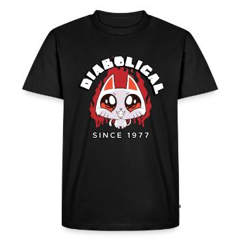 | diabolique depuis 1977 Tshirt d’anniversaire | - T-shirt Premium bio Homme - noir - Devant - Nico (187cm)