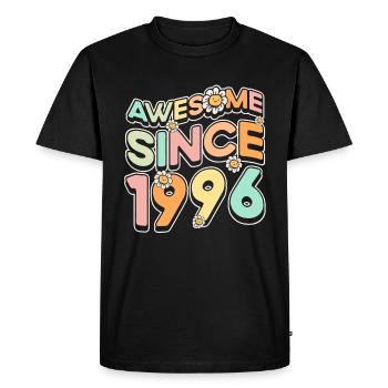 Fantastique depuis 1996 thème floral - T-shirt Premium bio Homme - noir - Devant - Nico (187cm)