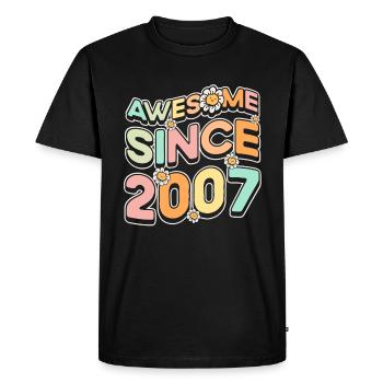 Fantastique depuis 2007 Thème floral - T-shirt Premium bio Homme - noir - Devant - Nico (187cm)