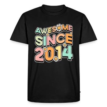 Fantastique depuis 2014 thème floral - T-shirt Premium bio Homme - noir - Devant - Nico (187cm)