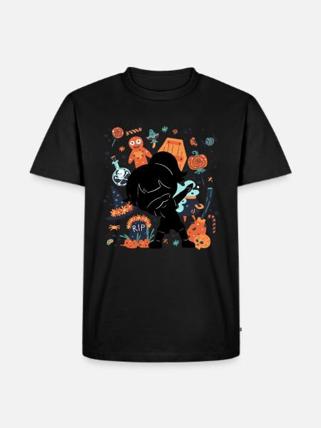 Drôle de fille Silhouette effrayante - T-shirt Premium bio Homme - noir