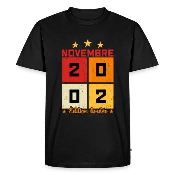 Novembre 2002 Édition limitée - T-shirt Premium bio Homme - noir - Devant - Nico (187cm)