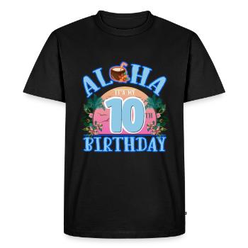Aloha C’est mon 10ème anniversaire Noix de - T-shirt Premium bio Homme - noir - Devant - Nico (187cm)