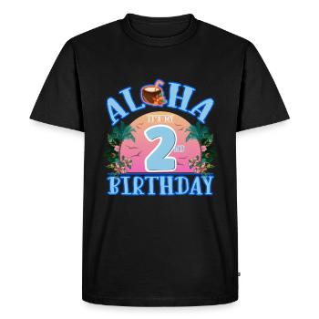 Aloha C’est mon 2ème anniversaire Boisson à la noix de et - T-shirt Premium bio Homme - noir - Devant - Nico (187cm)