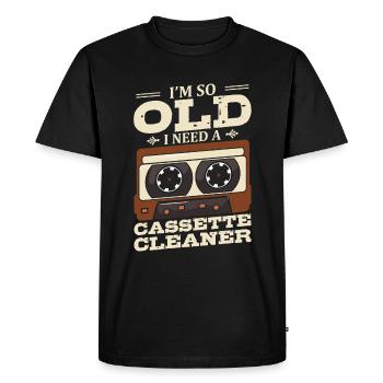 Je suis si vieux que j’ai un nettoyeur de cassettes - T-shirt Premium bio Homme - noir - Devant - Nico (187cm)