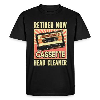 Maintenant à la retraite et à la recherche d’un - T-shirt Premium bio Homme - noir - Devant - Nico (187cm)