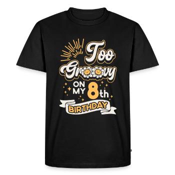 Too Groovy On My 8th Birthday Eight Years - Men's Premium Organic T-Shirt - black - Front - Nico (187cm)