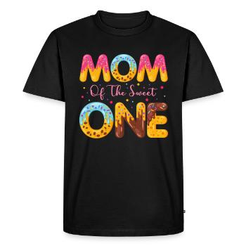 Mère de sweet saupoudre de délicieux beignets - T-shirt Premium bio Homme - noir - Devant - Nico (187cm)