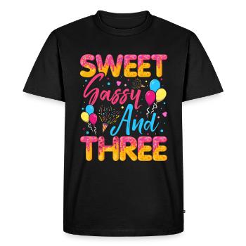Blaireau effronté sucré et trois saupoudrages délicieux - T-shirt Premium bio Homme - noir - Devant - Nico (187cm)