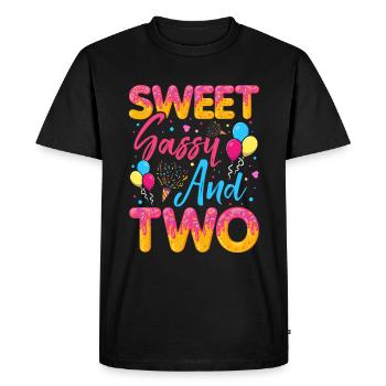 Blaireau effronté sucré et deux saupoudrages délicieux - T-shirt Premium bio Homme - noir - Devant - Nico (187cm)