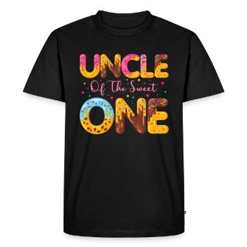 Oncle de sucré saupoudre de délicieux beignets - T-shirt Premium bio Homme - noir - Devant - Nico (187cm)
