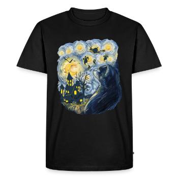 Spooky Evening With Pumpkins Ghosts - Men's Premium Organic T-Shirt - black - Front - Nico (187cm)