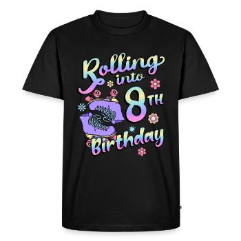 Rolling Into 8th Birthday Quad Skater - Men's Premium Organic T-Shirt - black - Front - Nico (187cm)